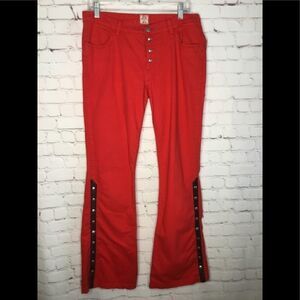 RARE Vtg Miss Sixty Red Jean‎ Pants Sz 33 Made In Italy.